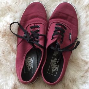 Authentic Vans in Burgundy